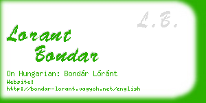 lorant bondar business card