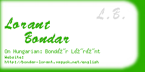 lorant bondar business card